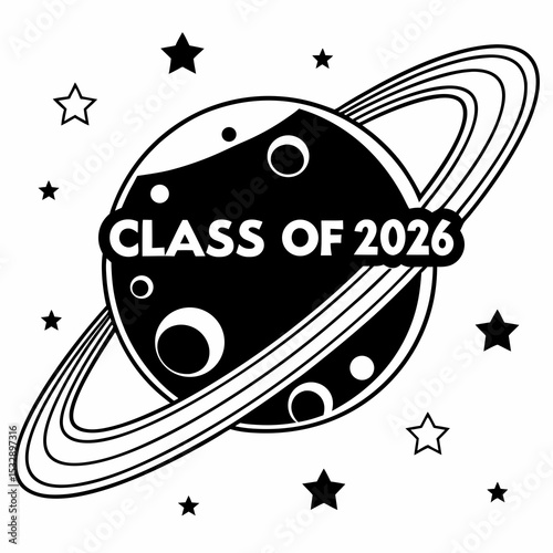 Class of 2026 planet graduation design space stars