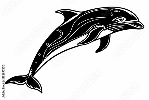 porpoise sihouette black vector