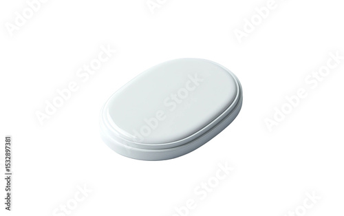 White minimalist wearable medical sensor patch designed for real time health monitoring isolated on transparent background PNG