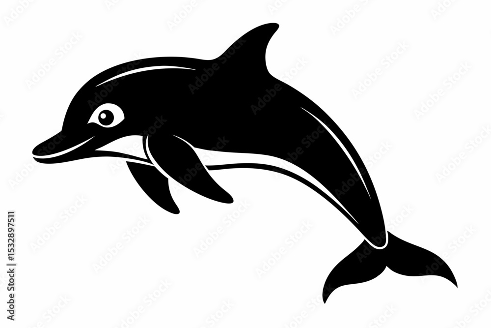 Fototapeta premium porpoise sihouette black vector