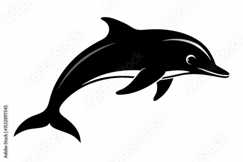 porpoise sihouette black vector