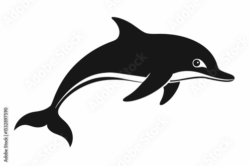porpoise sihouette black vector