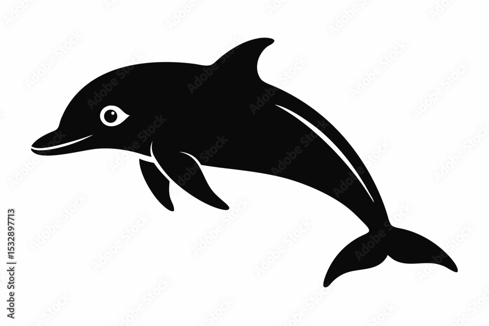 Fototapeta premium porpoise sihouette black vector