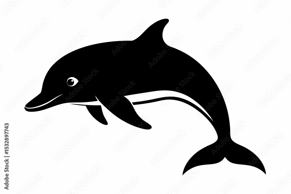 Fototapeta premium porpoise sihouette black vector