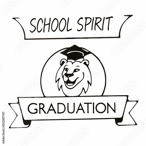 Graduation lion mascot design school spirit graphic