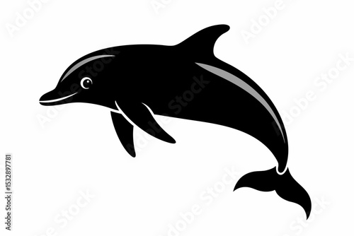 porpoise sihouette black vector