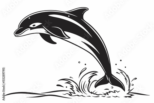 porpoise sihouette black vector