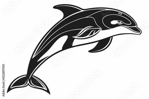 porpoise sihouette black vector