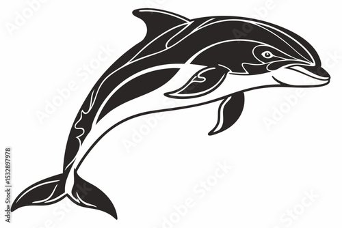 porpoise sihouette black vector