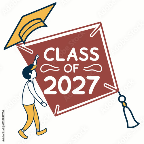 Class of 2027 graduation celebration student walking