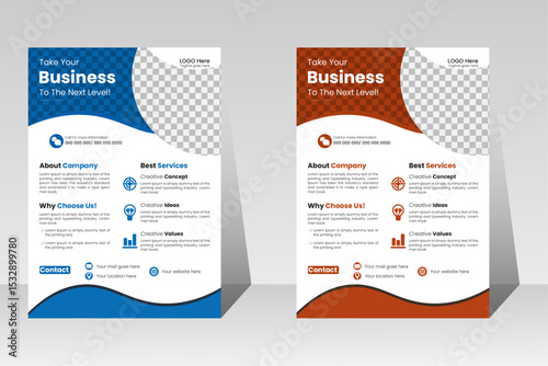 Modern business flyer design template set, flyer in a4 for business marketing blueprint, progression, proclaim, publication, cover page, corporate trendy style poster design