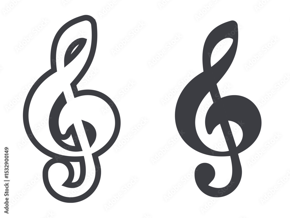Fototapeta premium Music notes icons set. Vector illustration 