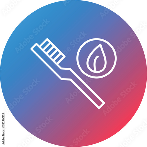 Eco Brush Line Gradient Circle Background Icon