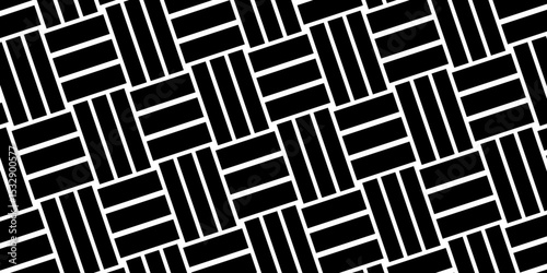 Weave Pattern Showing Repetition Useful as Background. Minimal line Seamless geometric pattern with shapes. Decoration and maze ornament square wall tile. colorful rattan weave texture background.