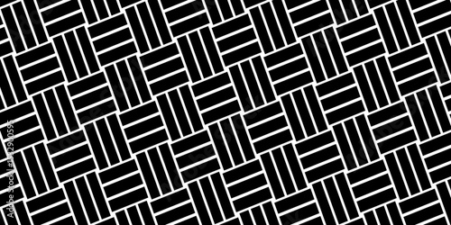 Weave Pattern Showing Repetition Useful as Background. Minimal line Seamless geometric pattern with shapes. Decoration and maze ornament square wall tile. colorful rattan weave texture background.