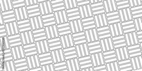 Weave Pattern Showing Repetition Useful as Background. Minimal line Seamless geometric pattern with shapes. Decoration and maze ornament square wall tile. colorful rattan weave texture background.