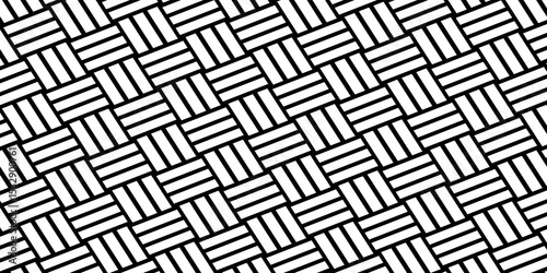 Weave Pattern Showing Repetition Useful as Background. Minimal line Seamless geometric pattern with shapes. Decoration and maze ornament square wall tile. colorful rattan weave texture background.