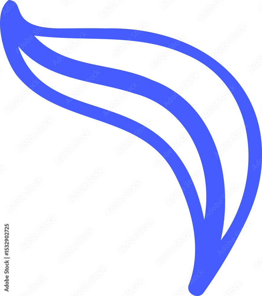 Naklejka premium Blue abstract arrow wave is flowing diagonally in flat design, with transparent background