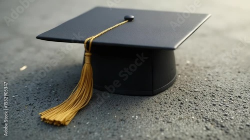 Mortarboard Cap on the Ground, Education and Graduation Concepts in Focus