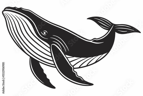 whale icon black sihouette vector