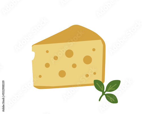Cheese Wedge with Spices for a Rich Italian Dairy Theme Vector illustration