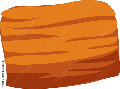 Displaying flat design featuring orange panel with darker streaked edges on transparent backdrop