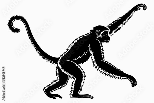 gibbon sihouette black vector