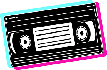Fotobehang Pop art Retro cassette in popart stijl  © vectorfusionart
