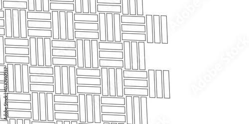 Weave Pattern Showing Repetition Useful as Background. Minimal line Seamless geometric pattern with shapes. Decoration and maze ornament square wall tile. colorful rattan weave texture background.