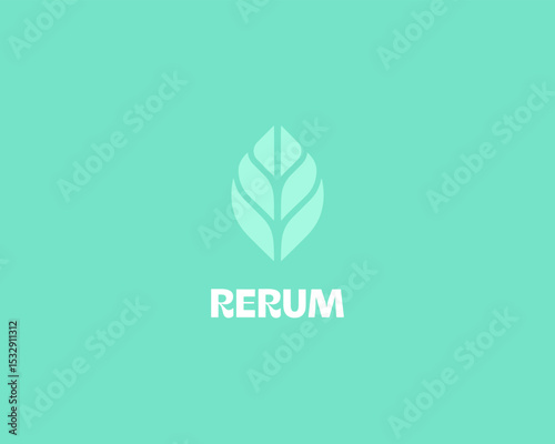 Abstract leaf minimalistic logo. Park garden vector icon. Creative yoga Zen wellness vector sign