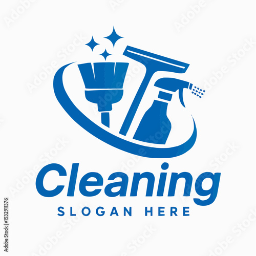 Cleaning Service Logo Symbol Icon Design Template