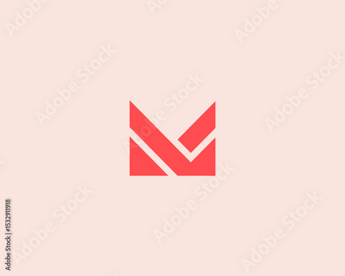 A letter M logo from geometric shapes. Premium spa beauty salon cosmetics logo. Queen king vector sign.