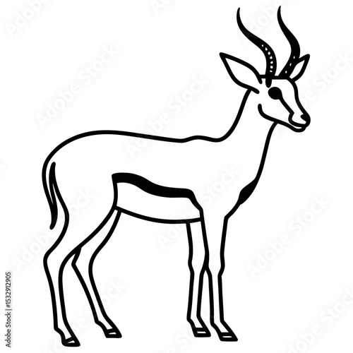 Springbok Outline Vector in Clean Minimal Style