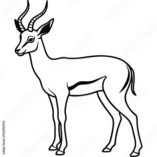 Springbok Outline Vector in Clean Minimal Style