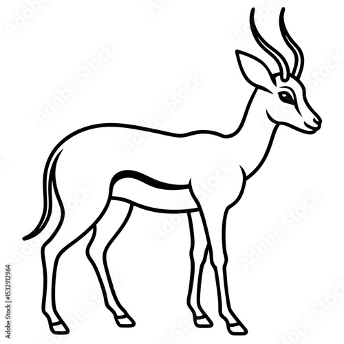 Springbok Outline Vector in Clean Minimal Style
