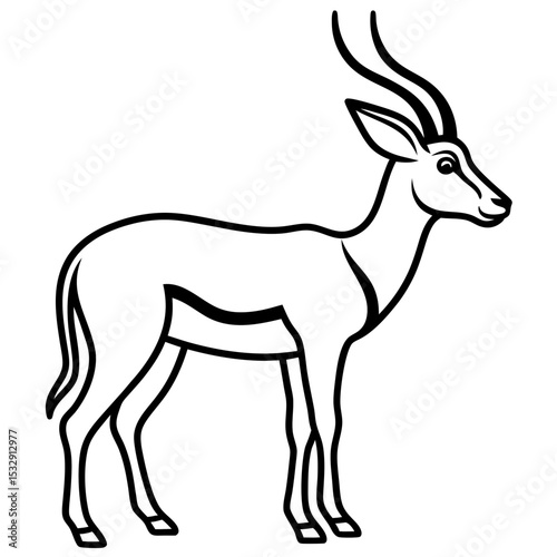 Springbok Outline Vector in Clean Minimal Style