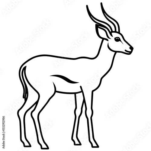 Springbok Outline Vector in Clean Minimal Style