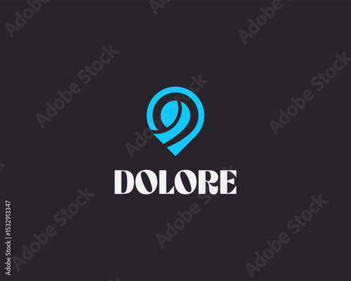 A pin logo from abstract shapes. Creative map navigation vector logotype. Geolocation sign