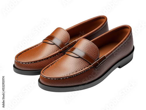 Wallpaper Mural Brown leather penny loafers isolated on transparent background Torontodigital.ca