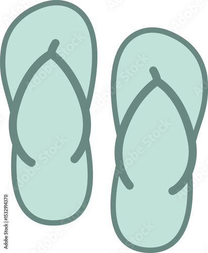 Casual Summer Flip Flops Vector Illustration