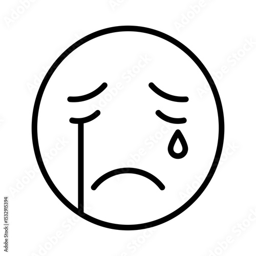 Sad emoticon with tears illustrating the concept of funerals and funeral services  
