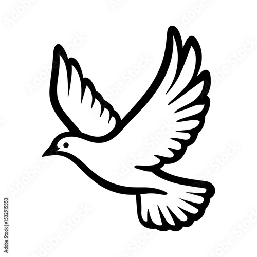 Dove flying in the air, symbolizing freedom and peace, concept of funerals and funeral services  