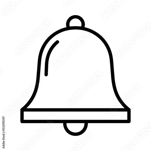 Simple bell icon in black and white representing funerals and funeral services  