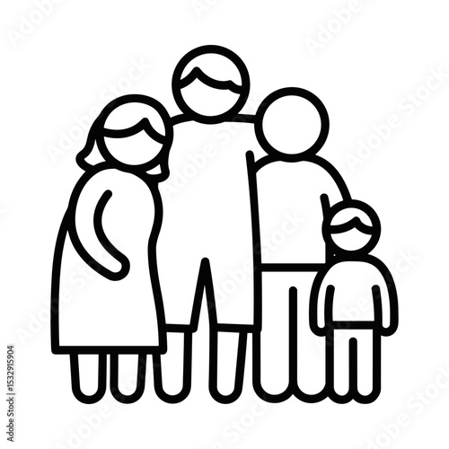 Family of four standing together, symbolizing love and support during funerals and funeral services  