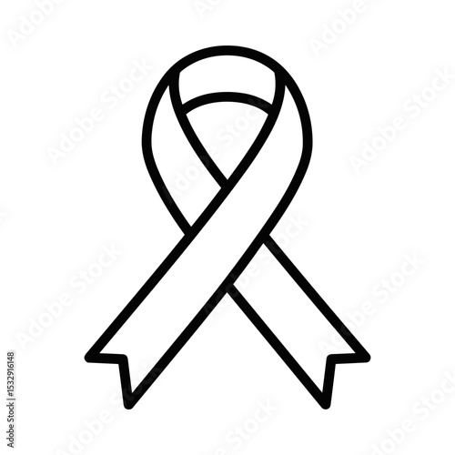 Ribbon symbol representing mourning and remembrance for funerals and funeral services  