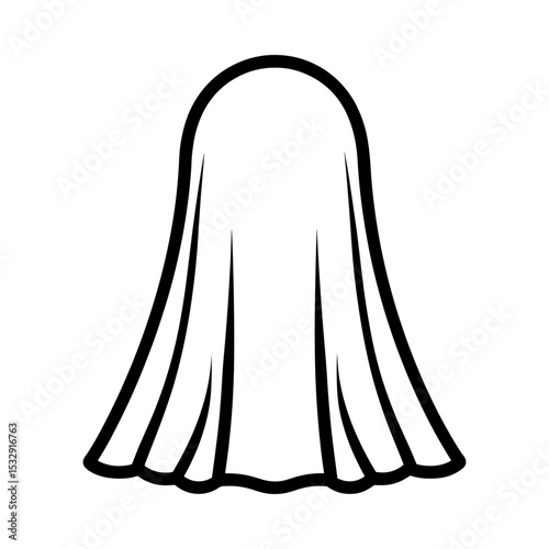 Ghost silhouette covered with draped fabric on white background - Concept of funerals and funeral services  