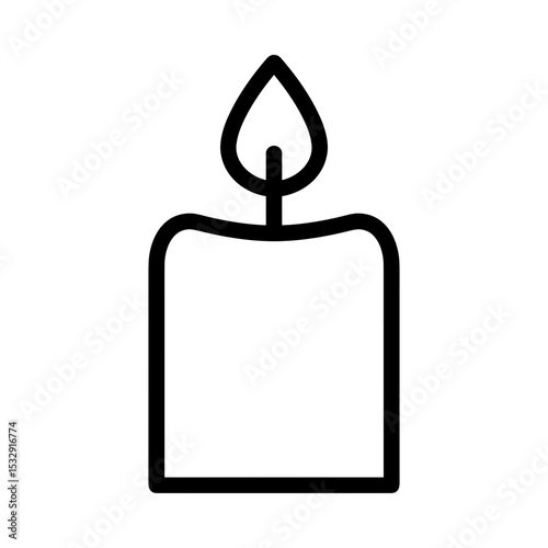 Simple candle illustration with a flame for funerals and funeral services  