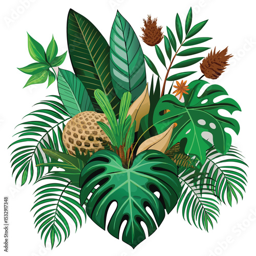 green tropical leaves monstera plant
