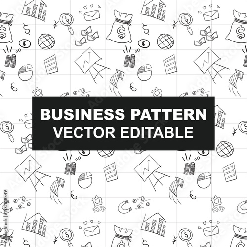 Vector Data Analysis pattern. Data Analysis seamless background. Business Pattern Vector Editable