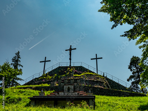 Christliches Kreuz auf dem Kalvarienberg bei Füssen